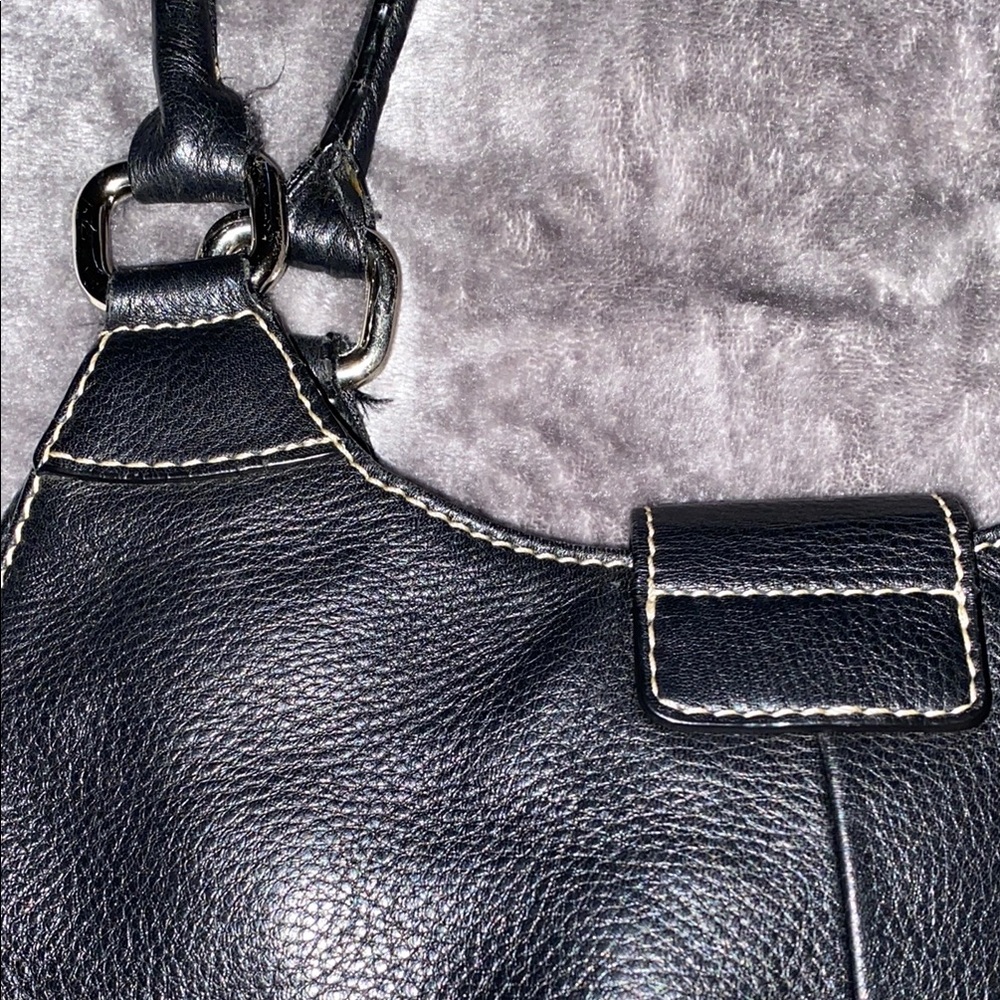 Bloomingdale’s Black Leather Shoulder Bag Vintage y2k! - Picture 13 of 15